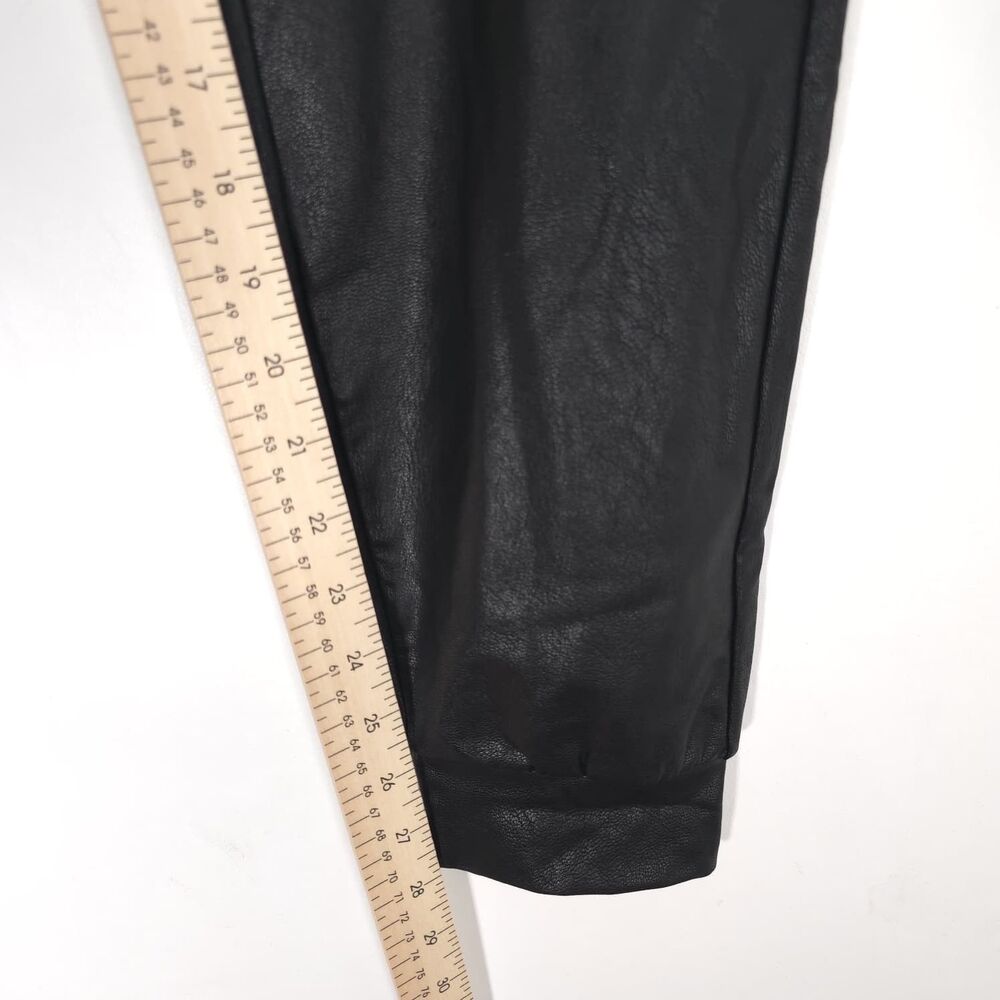 COMMANDO Faux Leather Jogger Pants Black High Rise Stretch Pull On Women Small - Picture 4 of 12
